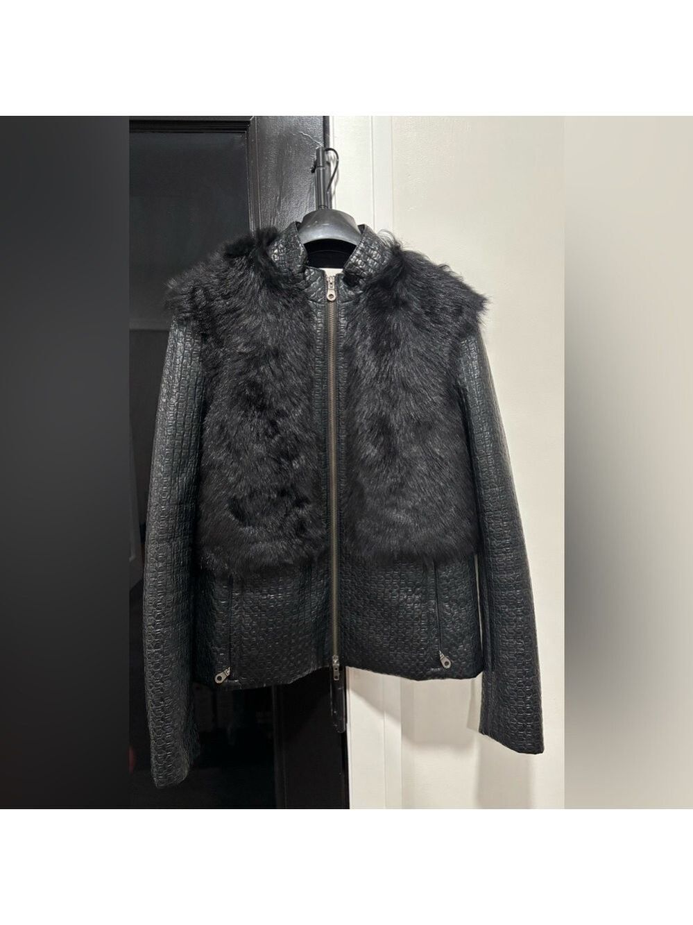 Genuine shearling lamb skin fur jacket by couture designer Robert Rodriguez.
